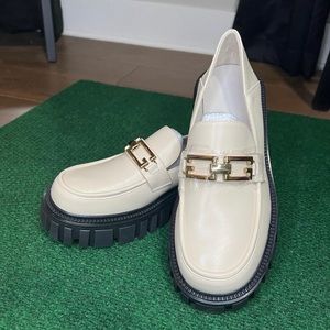 latterlier cream platform loafers